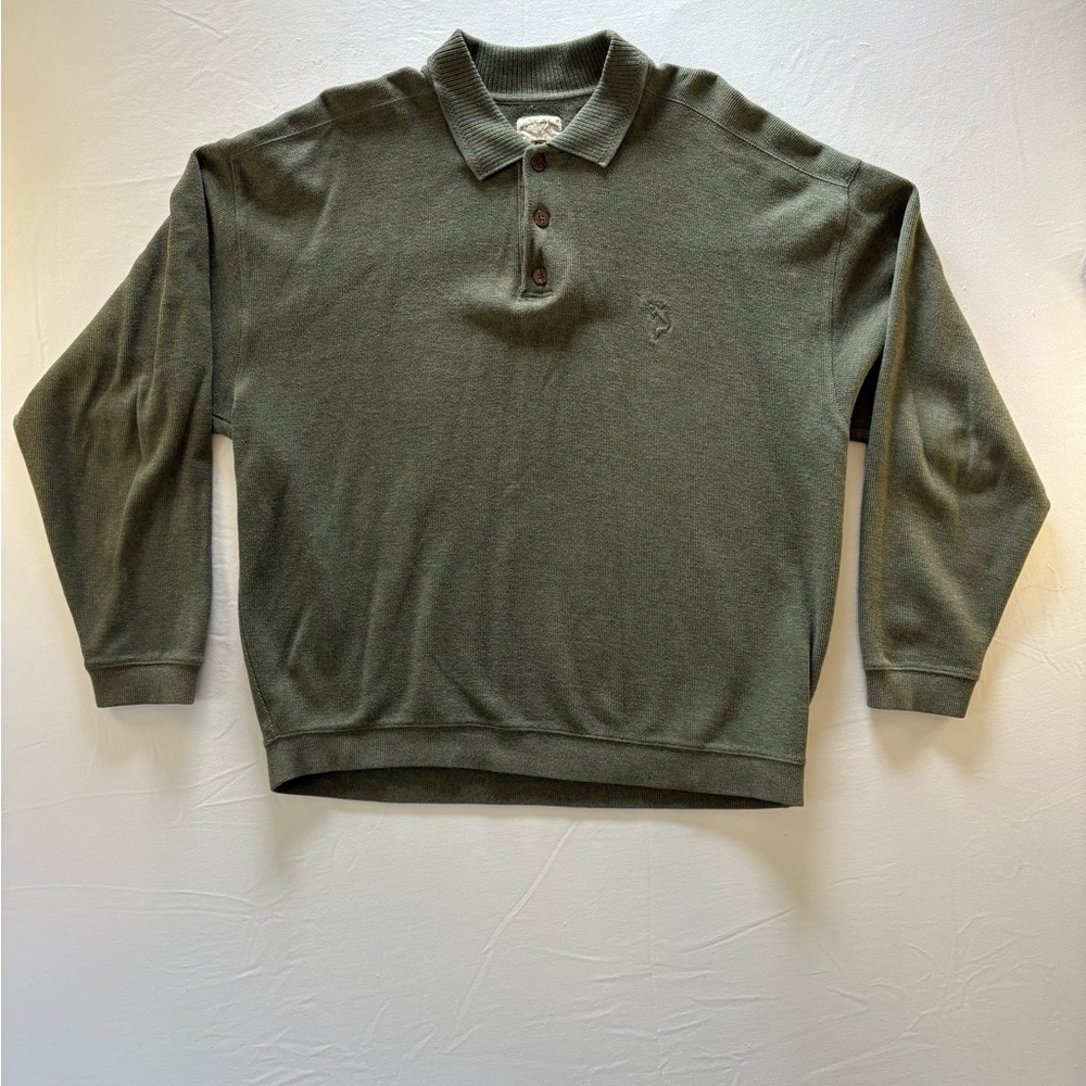 Original Island Sport Vintage 2 Button Collared Pullover Men’s Size L / Green